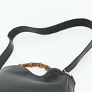 GUCCI Bamboo Shoulder Bag Leather 2way Black Gold 001 1998 1638 Auth ep14094-15