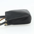 GUCCI Bamboo Shoulder Bag Leather 2way Black Gold 001 1998 1638 Auth ep14094-3