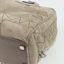 LOEWE Anagram Americana 28 Hand Bag Suede Beige Silver Auth ep14101A-15