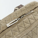 LOEWE Anagram Americana 28 Hand Bag Suede Beige Silver Auth ep14101A-17