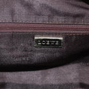 LOEWE Anagram Americana 28 Hand Bag Suede Beige Silver Auth ep14101A-18
