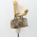 LOEWE Anagram Americana 28 Hand Bag Suede Beige Silver Auth ep14101A-23