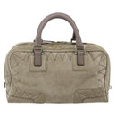 LOEWE Anagram Americana 28 Hand Bag Suede Beige Silver Auth ep14101A-2