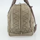 LOEWE Anagram Americana 28 Hand Bag Suede Beige Silver Auth ep14101A-3