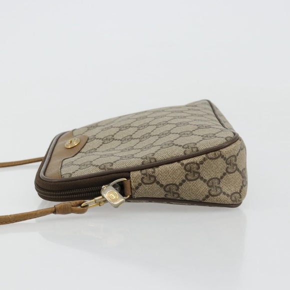 GUCCI GG Supreme Shoulder Bag Beige Gold 97 02 068 Auth ep14104