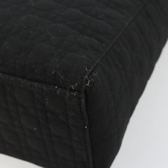 Christian Dior Canage Lady Dior Hand Bag Nylon Black Gold Auth ep14110