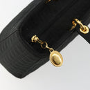 Christian Dior Canage Lady Dior Hand Bag Nylon Black Gold Auth ep14110-17