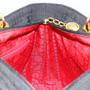 Christian Dior Canage Lady Dior Hand Bag Nylon Black Gold Auth ep14110-19
