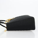 Christian Dior Canage Lady Dior Hand Bag Nylon Black Gold Auth ep14110-4