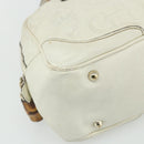 GUCCI Bamboo Boston Bag Leather White Gold 154376 Auth ep14116-15