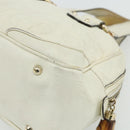 GUCCI Bamboo Boston Bag Leather White Gold 154376 Auth ep14116-16