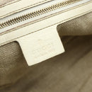 GUCCI Bamboo Boston Bag Leather White Gold 154376 Auth ep14116-17