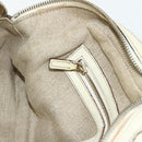 GUCCI Bamboo Boston Bag Leather White Gold 154376 Auth ep14116-20