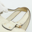 GUCCI Bamboo Boston Bag Leather White Gold 154376 Auth ep14116-8