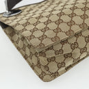 GUCCI GG Canvas Shoulder Bag Beige Silver 120841 Auth ep14120-11