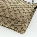 GUCCI GG Canvas Shoulder Bag Beige Silver 120841 Auth ep14120-12