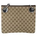 GUCCI GG Canvas Shoulder Bag Beige Silver 120841 Auth ep14120-3