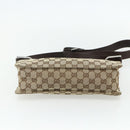 GUCCI GG Canvas Shoulder Bag Beige Silver 120841 Auth ep14120-9