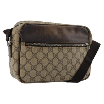 GUCCI GG Supreme Shoulder Bag PVC Beige Silver 114291 Auth ep14124