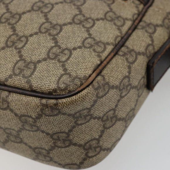 GUCCI GG Supreme Shoulder Bag PVC Beige Silver 114291 Auth ep14124