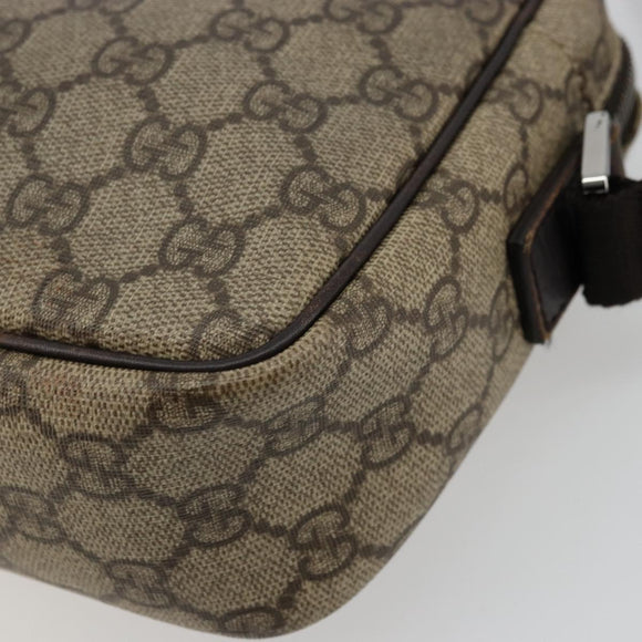 GUCCI GG Supreme Shoulder Bag PVC Beige Silver 114291 Auth ep14124