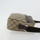GUCCI GG Supreme Shoulder Bag PVC Beige Silver 114291 Auth ep14124-4