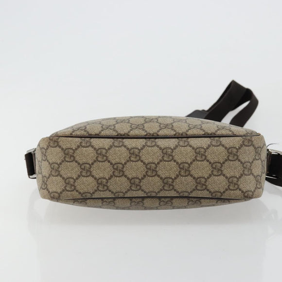 GUCCI GG Supreme Shoulder Bag PVC Beige Silver 114291 Auth ep14124