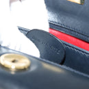GUCCI Bamboo Hand Bag Leather Navy Gold Auth ep14132-24