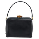 GUCCI Bamboo Hand Bag Leather Navy Gold Auth ep14132-3