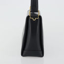 GUCCI Bamboo Hand Bag Leather Navy Gold Auth ep14132-4