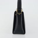 GUCCI Bamboo Hand Bag Leather Navy Gold Auth ep14132-5