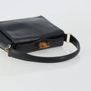 GUCCI Bamboo Hand Bag Leather Navy Gold Auth ep14132-7