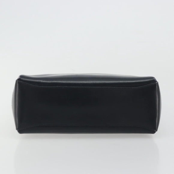 GUCCI Bamboo Hand Bag Leather Navy Gold Auth ep14132