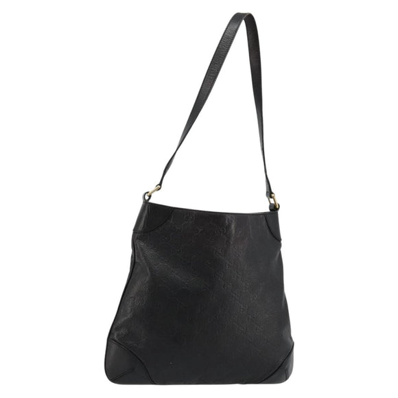 GUCCI GG Canvas Guccissima Bag Leather Outlet Black Gold 248272 Auth ep14133A