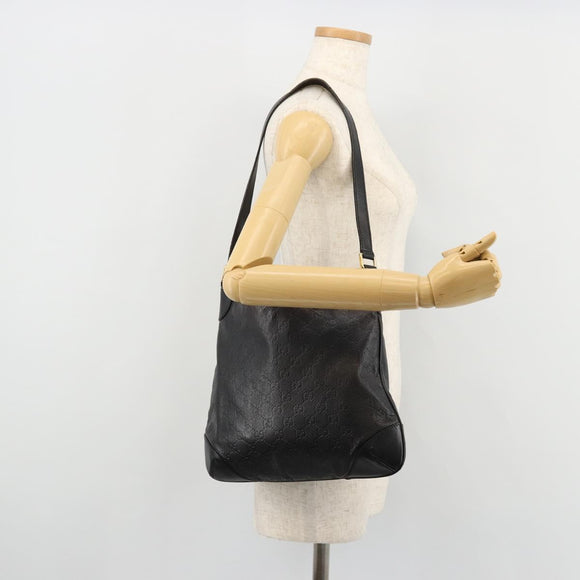 GUCCI GG Canvas Guccissima Bag Leather Outlet Black Gold 248272 Auth ep14133A