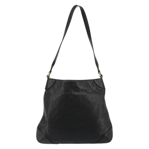 GUCCI GG Canvas Guccissima Bag Leather Outlet Black Gold 248272 Auth ep14133A