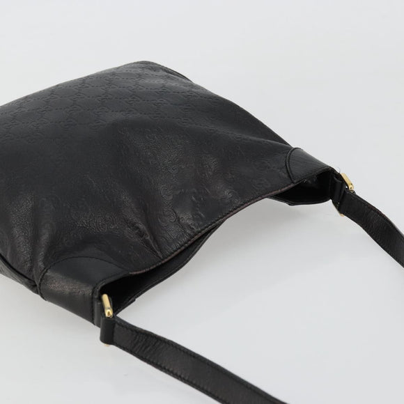 GUCCI GG Canvas Guccissima Bag Leather Outlet Black Gold 248272 Auth ep14133A
