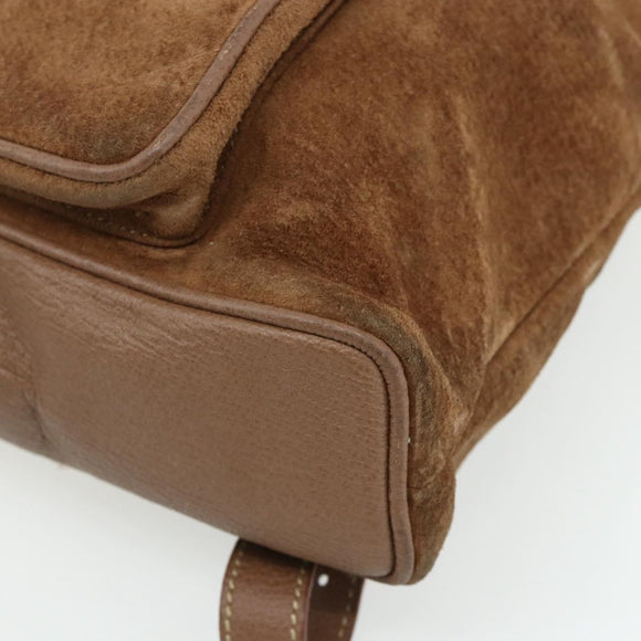 GUCCI Bamboo Backpack Suede Brown Gold 003 3444 0030 Auth ep14134