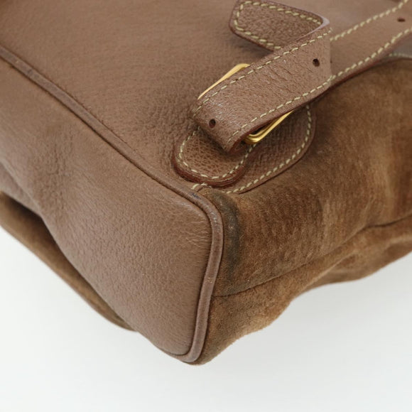 GUCCI Bamboo Backpack Suede Brown Gold 003 3444 0030 Auth ep14134