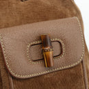 GUCCI Bamboo Backpack Suede Brown Gold 003 3444 0030 Auth ep14134-16