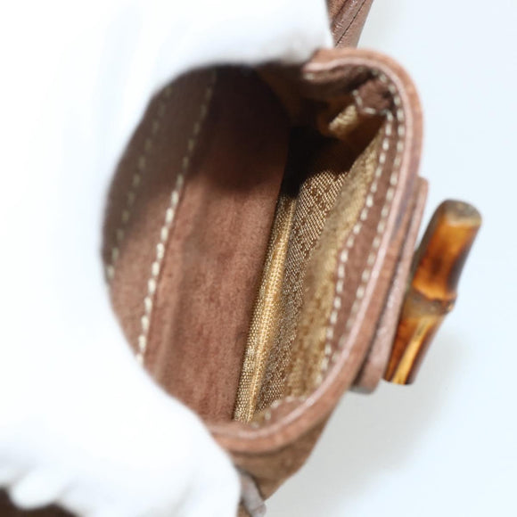 GUCCI Bamboo Backpack Suede Brown Gold 003 3444 0030 Auth ep14134