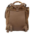 GUCCI Bamboo Backpack Suede Brown Gold 003 3444 0030 Auth ep14134-3
