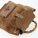 GUCCI Bamboo Backpack Suede Brown Gold 003 3444 0030 Auth ep14134-6