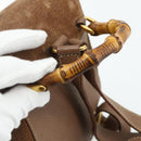 GUCCI Bamboo Backpack Suede Brown Gold 003 3444 0030 Auth ep14134-7