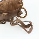 GUCCI Bamboo Backpack Suede Brown Gold 003 3444 0030 Auth ep14134-9