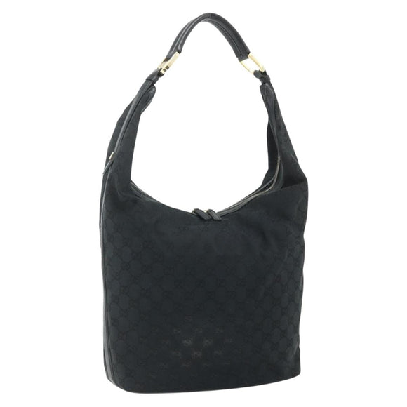 GUCCI GG Canvas Shoulder Bag Black Gold 001 4287 Auth ep14135