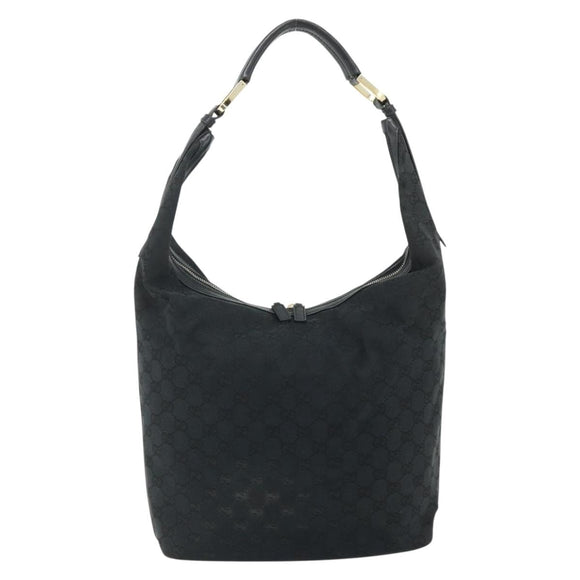 GUCCI GG Canvas Shoulder Bag Black Gold 001 4287 Auth ep14135