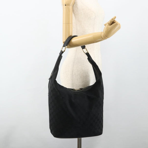 GUCCI GG Canvas Schoudertas Zwart Goud 001 4287 Auth ep14135