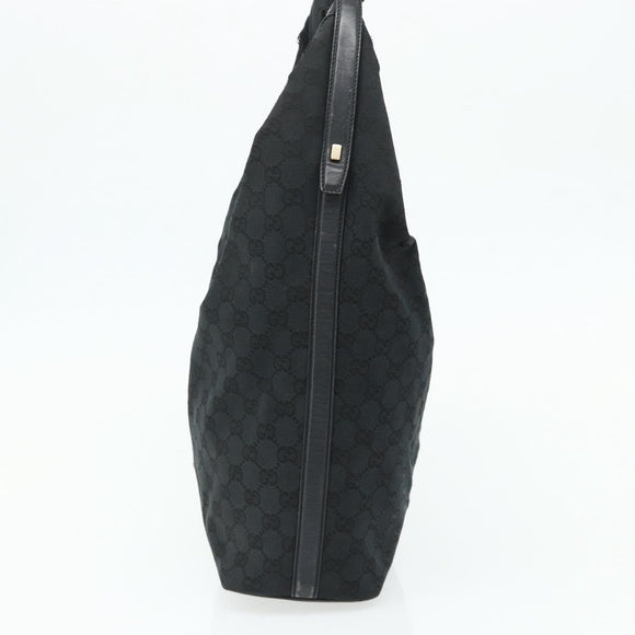 GUCCI GG Canvas Shoulder Bag Black Gold 001 4287 Auth ep14135