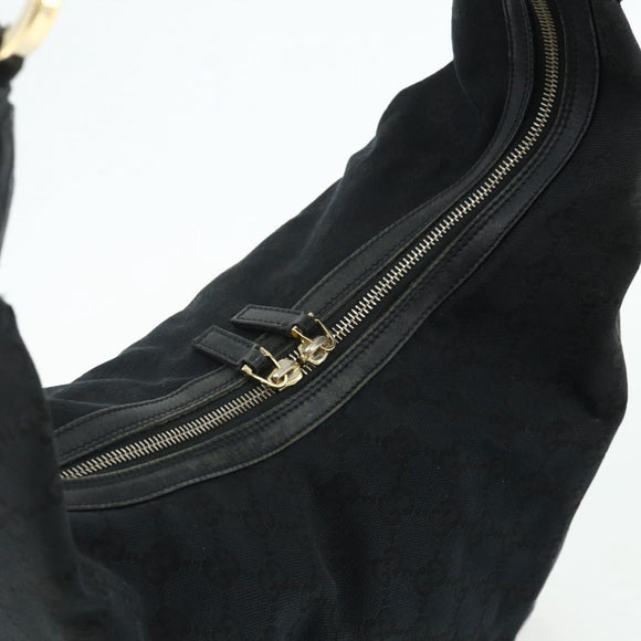 GUCCI GG Canvas Shoulder Bag Black Gold 001 4287 Auth ep14135